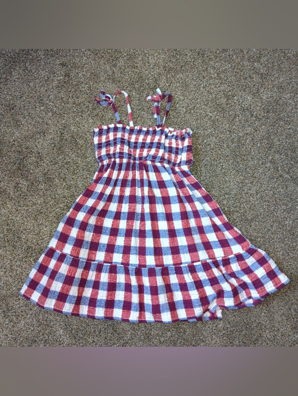 Cat & Jack Red White Blue Gingham Sundress ❤️🤍💙
